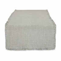 Design Imports Light Rain Basket Fringe Table Runners