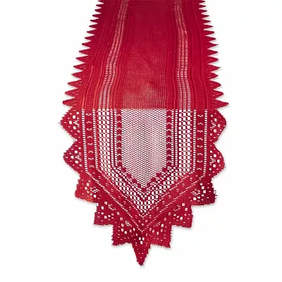 Design Imports Red Nordic Lace Table Runners