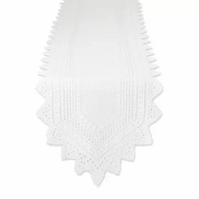 Design Imports Off White Nordic Lace Table Runners