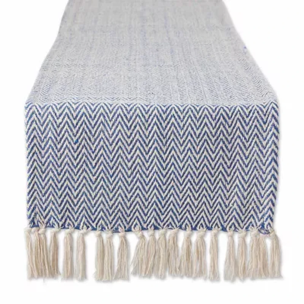 Design Imports Nautical Blue Chevron Table Runners