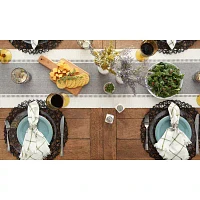 Design Imports Cool Gray Dobby Stripe Ribbed Table Runners