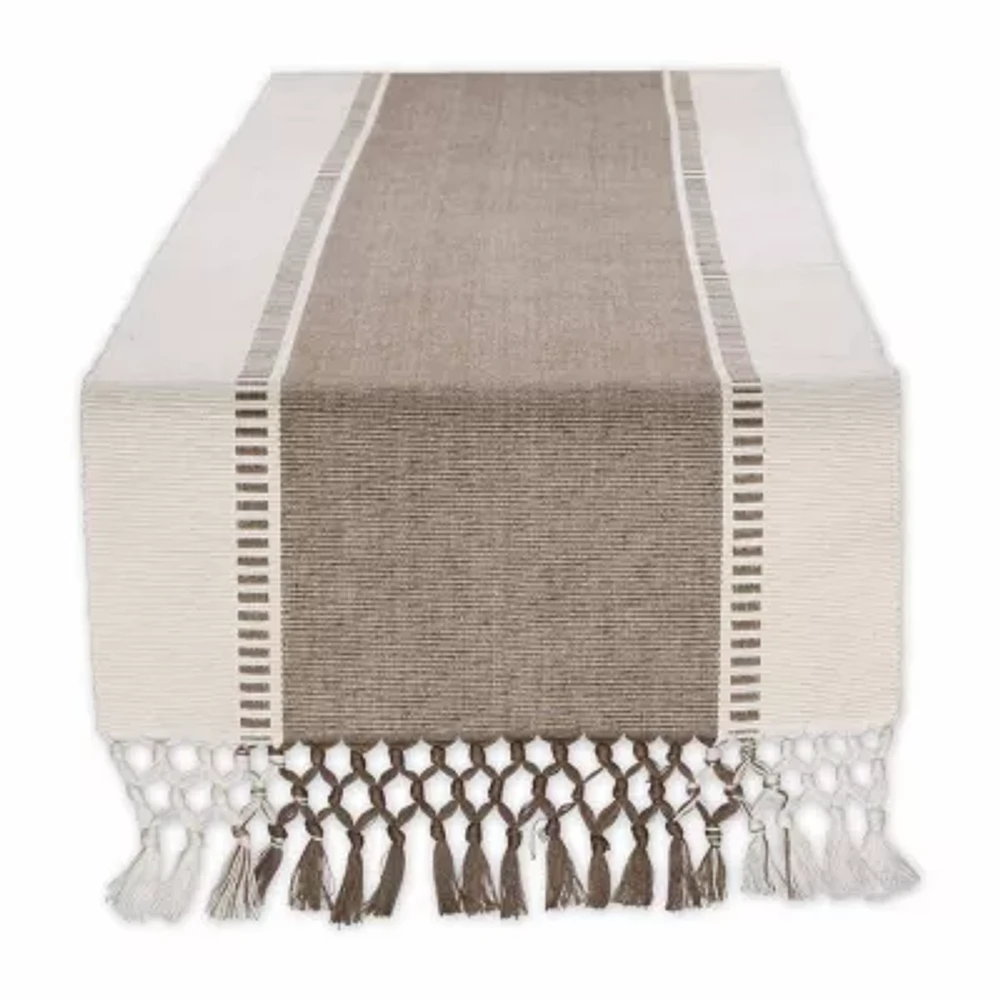 Design Imports Dobby Stripe Ribbed Table Runners