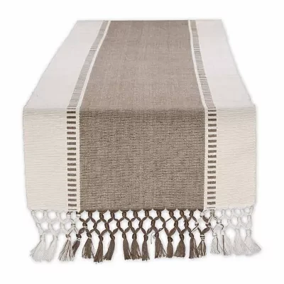 Design Imports Dobby Stripe Ribbed Table Runners