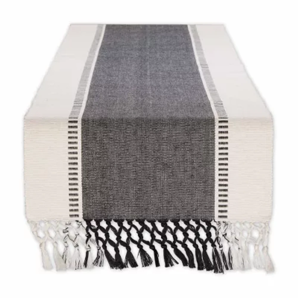 Design Imports Dobby Stripe Ribbed Table Runners