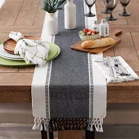 Design Imports Dobby Stripe Ribbed Table Runners