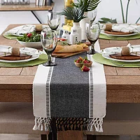 Design Imports Dobby Stripe Ribbed Table Runners