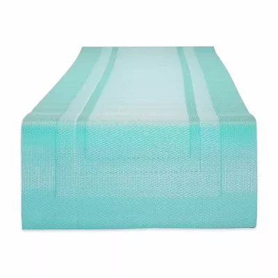 Design Imports Aqua Pvc Doubleframe Table Runners