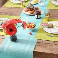 Design Imports Aqua Pvc Doubleframe Table Runners