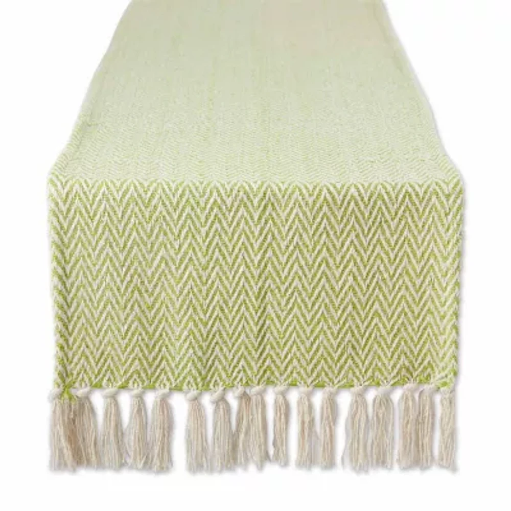 Design Imports Avocado Chevron Handloom Table Runners