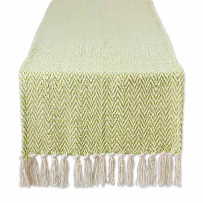 Design Imports Avocado Chevron Handloom Table Runners