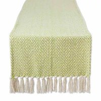 Design Imports Avocado Chevron Handloom Table Runners