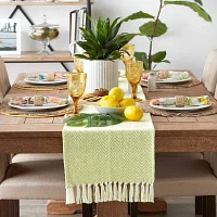 Design Imports Avocado Chevron Handloom Table Runners