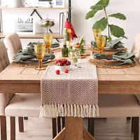 Design Imports Cinnamon Chevron Handloom Table Runners