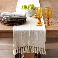 Design Imports Off-White Chevron Handloom Table Runners