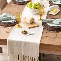 Design Imports Off-White Chevron Handloom Table Runners