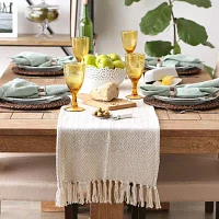 Design Imports Off-White Chevron Handloom Table Runners