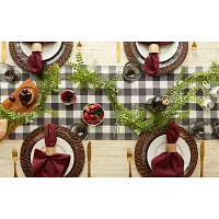 Design Imports Mineral Heavyweight Check Fringed Table Runners