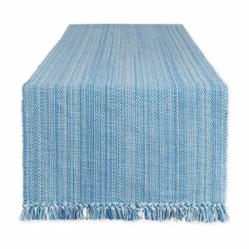 Design Imports Light Blue Variegated Fringe Table Runners