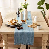 Design Imports Light Blue Variegated Fringe Table Runners