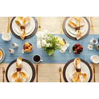 Design Imports Light Blue Variegated Fringe Table Runners