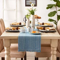 Design Imports Light Blue Variegated Fringe Table Runners