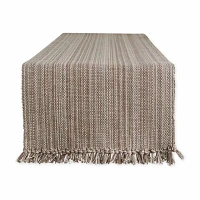 Design Imports Mushroom Variegated Fringe Table Runners