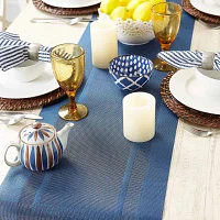 Design Imports Nautical Blue Pvc Doubleframe Table Runners