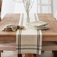 Design Imports Black French Stripe Table Runners