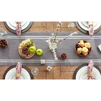 Design Imports Gray French Stripe Table Runners