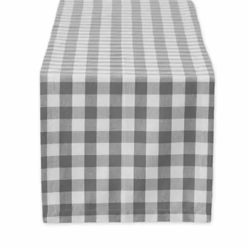 Design Imports Gray/White Checkers Table Runners