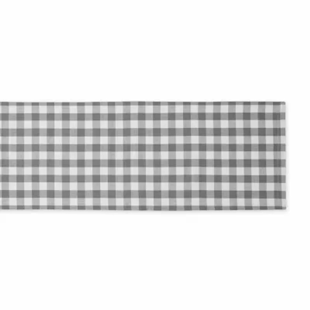 Design Imports Gray/White Checkers Table Runners