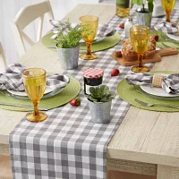 Design Imports Gray/White Checkers Table Runners