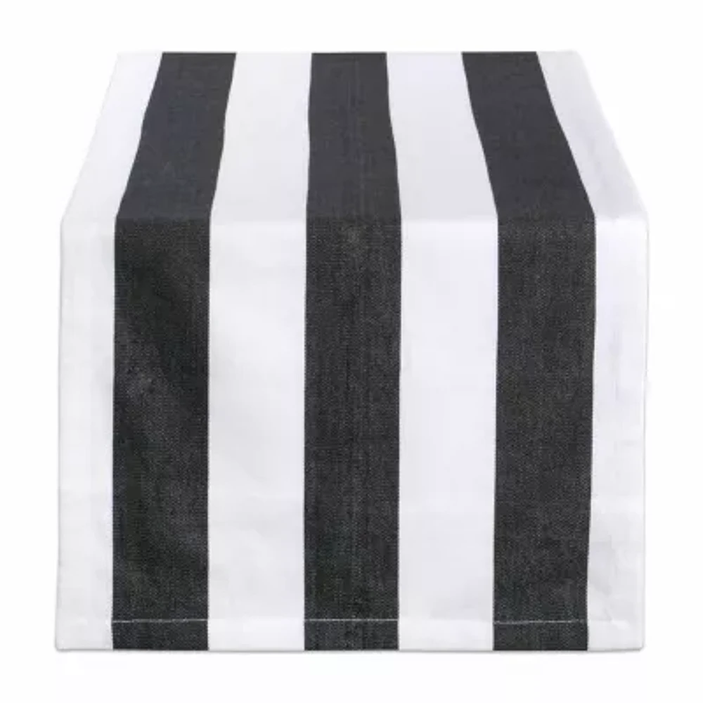 Design Imports Black/White Dobby Stripe Table Runners