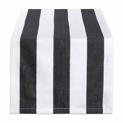 Design Imports Black/White Dobby Stripe Table Runners