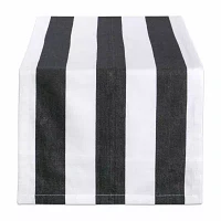 Design Imports Black/White Dobby Stripe Table Runners