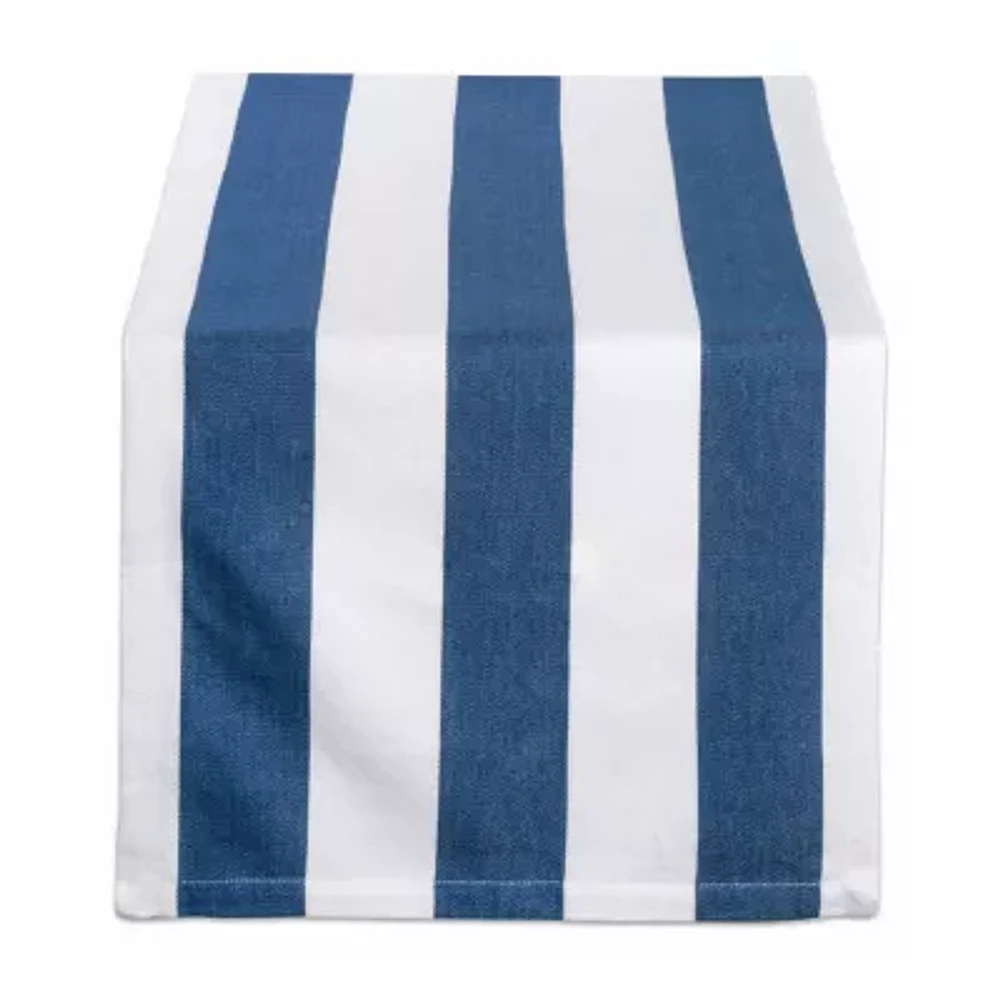 Design Imports Navy/White Dobby Stripe Table Runners