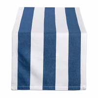 Design Imports Navy/White Dobby Stripe Table Runners