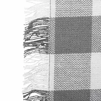 Design Imports Gray Heavyweight Check Fringed Table Runners