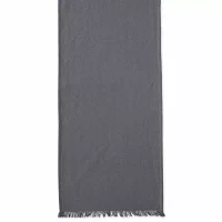 Design Imports Gray Solid Heavyweight Fringed Table Runners