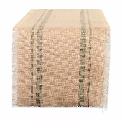 Design Imports Artichoke Double Border Burlap Table Runners