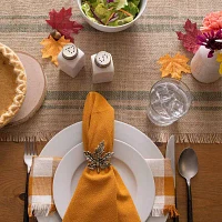 Design Imports Artichoke Double Border Burlap Table Runners