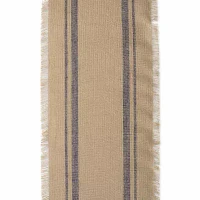 Design Imports French Blue Double Border Burlap Table Runners