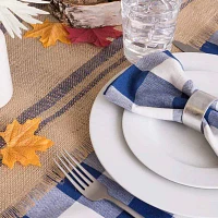 Design Imports French Blue Double Border Burlap Table Runners