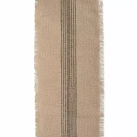 Design Imports Mineral Middle Stripe Burlap Table Runners