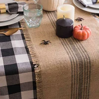 Design Imports Mineral Middle Stripe Burlap Table Runners