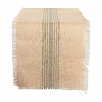 Design Imports Artichoke Middle Stripe Burlap Table Runners