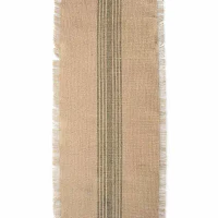 Design Imports Artichoke Middle Stripe Burlap Table Runners