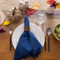 Design Imports French Blue Middle Stripe Burlap Table Runners