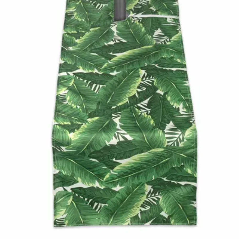 Design Imports Banana Leaf Outdoor  With Zipper Table Runners