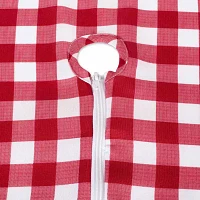 Design Imports Red Check Outdoor  With Zipper Table Runners